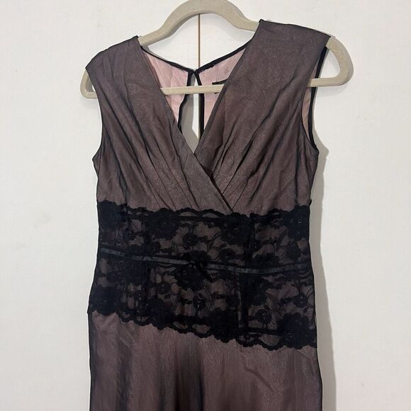 Adrianna Silk Midi Dress Size 6 Lace Y2K Whimsigoth Event Prom Coquette Feminine - Picture 2 of 8